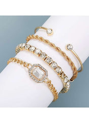 Huitich Adjustable Gold colour Bracelets for Women with Crystals - Mumzar