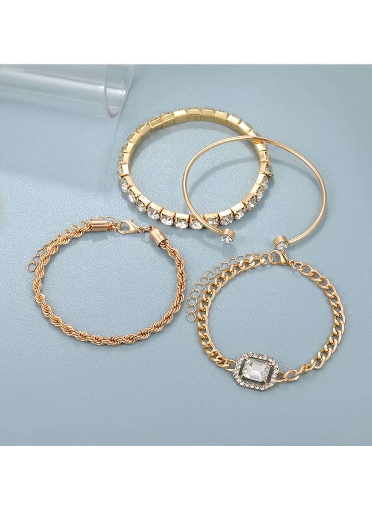 Huitich Adjustable Gold colour Bracelets for Women with Crystals - Mumzar