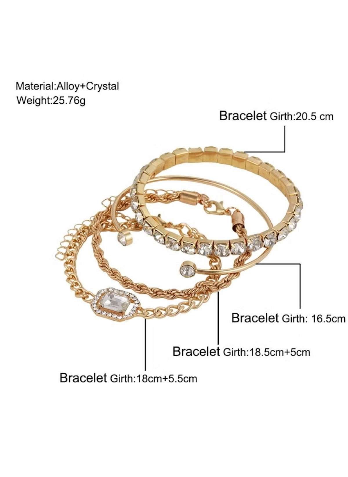 Huitich Adjustable Gold colour Bracelets for Women with Crystals - Mumzar
