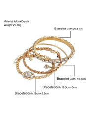 Huitich Adjustable Gold colour Bracelets for Women with Crystals - Mumzar