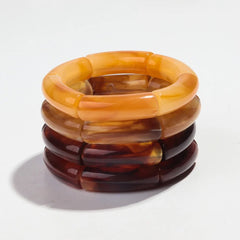 Huitich Amber Resin Bamboo Bracelet Set - Mumzar