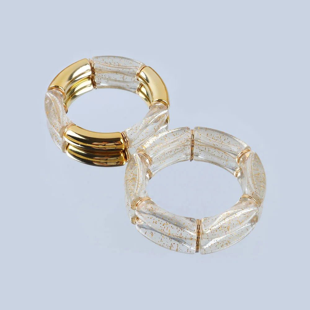 Huitich Amber Resin Bamboo Bracelet Set - Mumzar