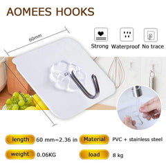 Huitich AMZ Self Adhesive Hooks 8kg Pack 20PCS Durable Wall Hooks - Mumzar