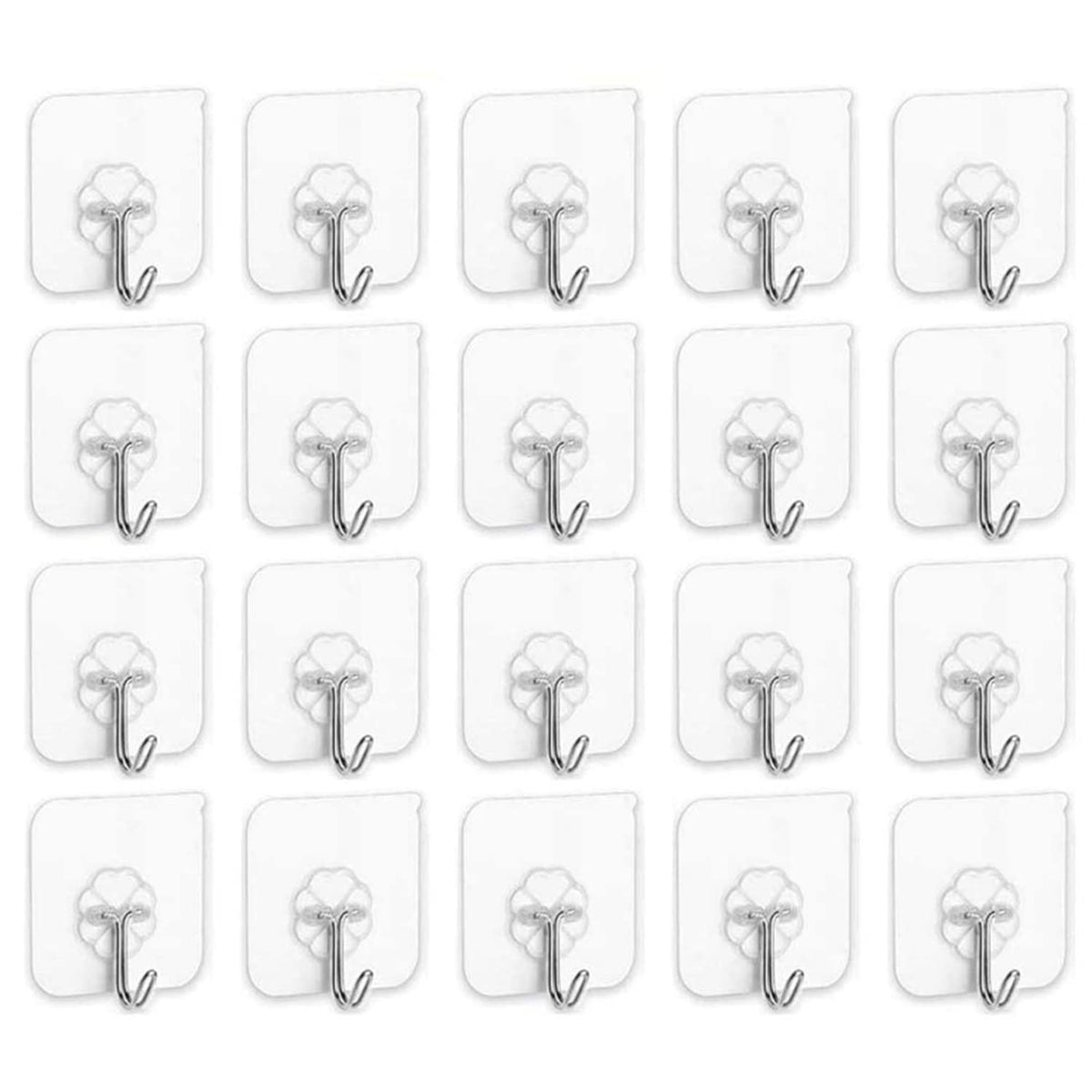Huitich AMZ Self Adhesive Hooks 8kg Pack 20PCS Durable Wall Hooks - Mumzar