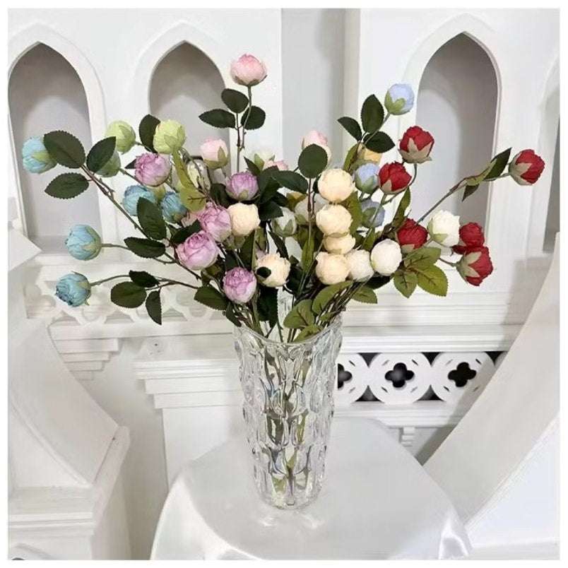 Huitich Artificial Champagne Roses Elegant Faux Flowers - Mumzar