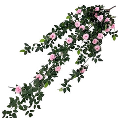 Huitich Artificial Rose Wall Hanging with Pink Blooms - Mumzar