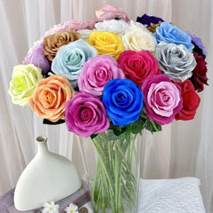 Huitich Artificial Silk Rose Pack of 2 Realistic Red Flowers - Mumzar