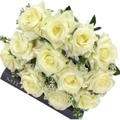 Huitich Artificial White Flowers for Home Decor Realistic Roses - Mumzar
