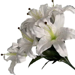 Huitich Artificial White Orchid and Lily Bouquet - Mumzar