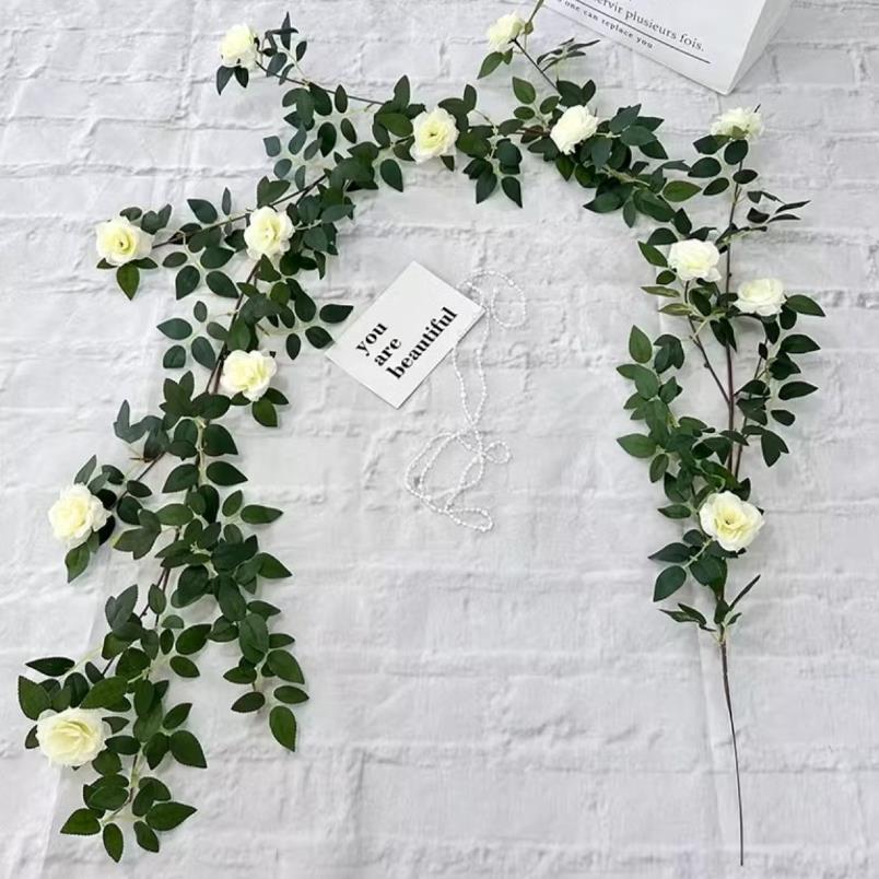 Huitich Artificial White Rose Wall Hanging Decor - Mumzar