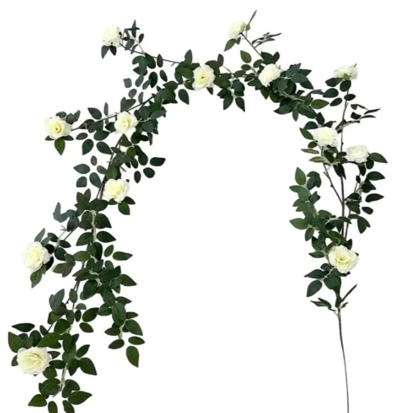 Huitich Artificial White Rose Wall Hanging Decor - Mumzar