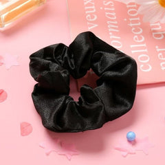 Huitich Black Silk Hair Scrunchie Smooth & Gentle - Mumzar