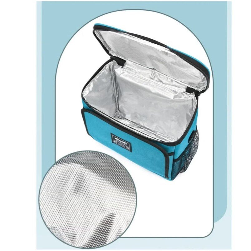 Huitich Blue Lunch Box Bag with Insulated Cooler - Mumzar