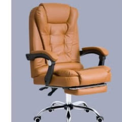 Huitich Brown Leather Office Chair with Recliner Footrest - Mumzar