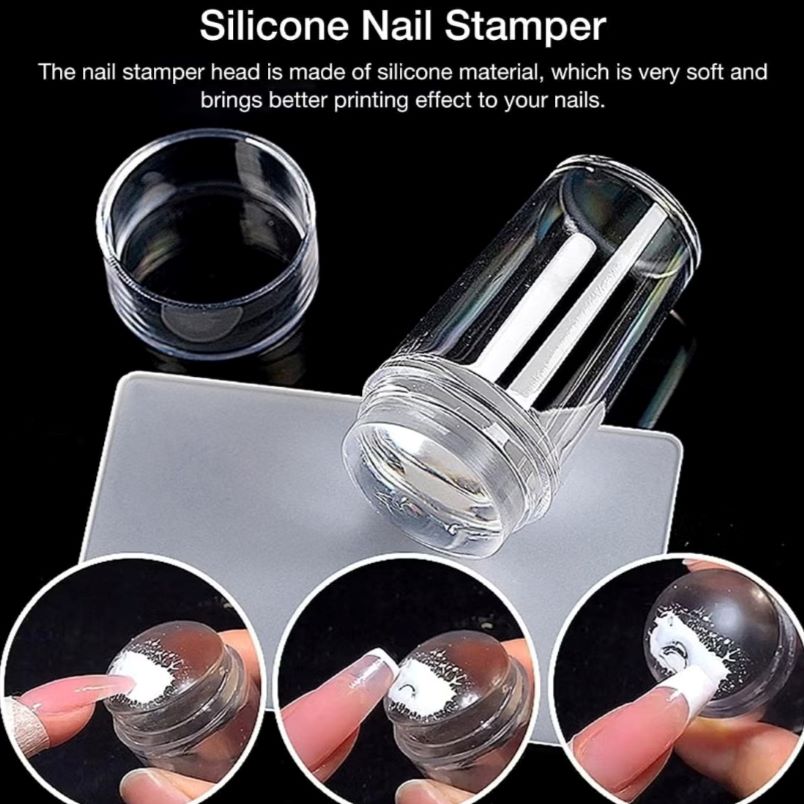 Huitich Clear Silicone Nail Stamper for Precise Nail Art - Mumzar