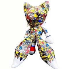 Huitich Colorful Fox Plush Toy with Vibrant Graffiti Design - Mumzar