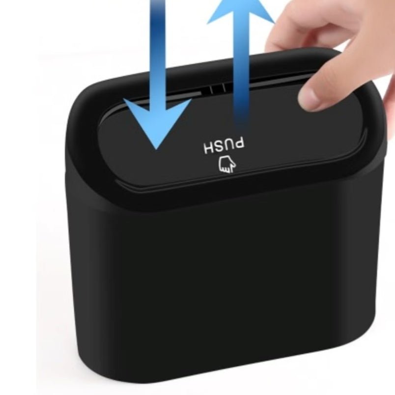 Huitich Compact Car Trash Can with Push - Open Lid - Mumzar