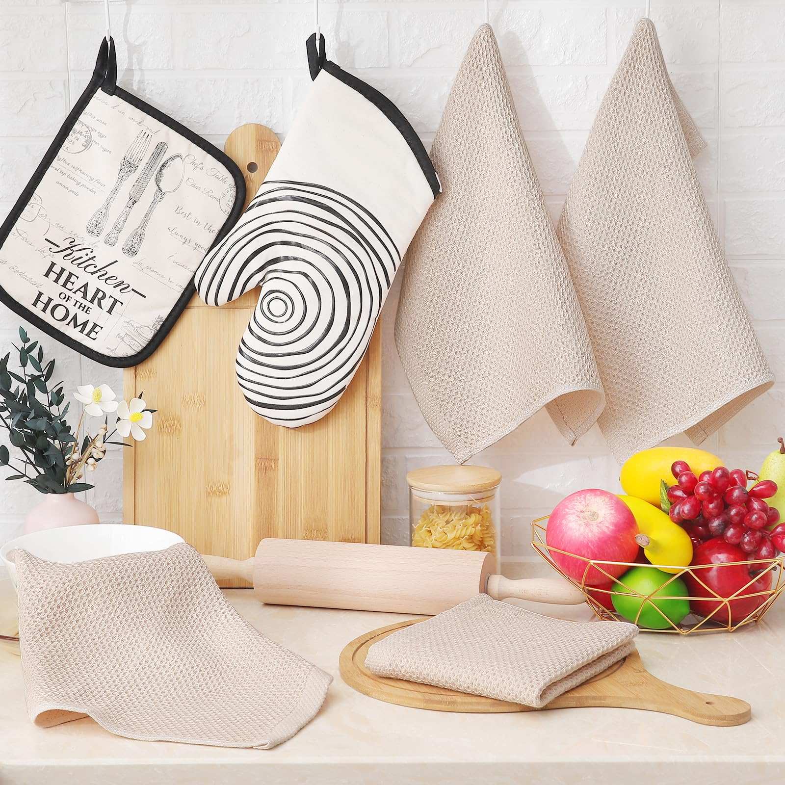 Huitich Cotton Waffle Weave Dish Cloths - Soft & Durable - Mumzar