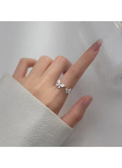 Huitich Crystal Butterfly Ring Size 6 with Sparkling Stones - Mumzar