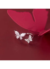 Huitich Crystal Butterfly Ring Size 6 with Sparkling Stones - Mumzar