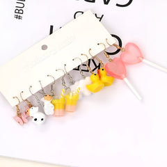 Huitich Cute Dangle Earrings Set Fun Animal & Candy Designs - Mumzar