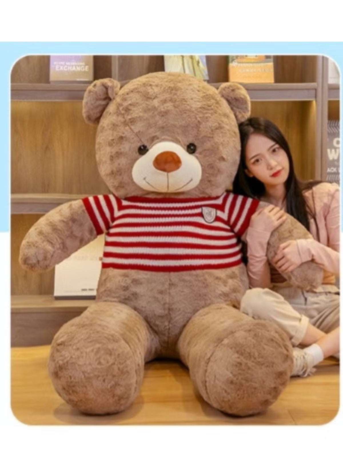 Huitich Dark Brown Teddy Bear with Sweater Plush Toy - Mumzar