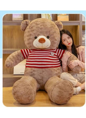 Huitich Dark Brown Teddy Bear with Sweater Plush Toy - Mumzar