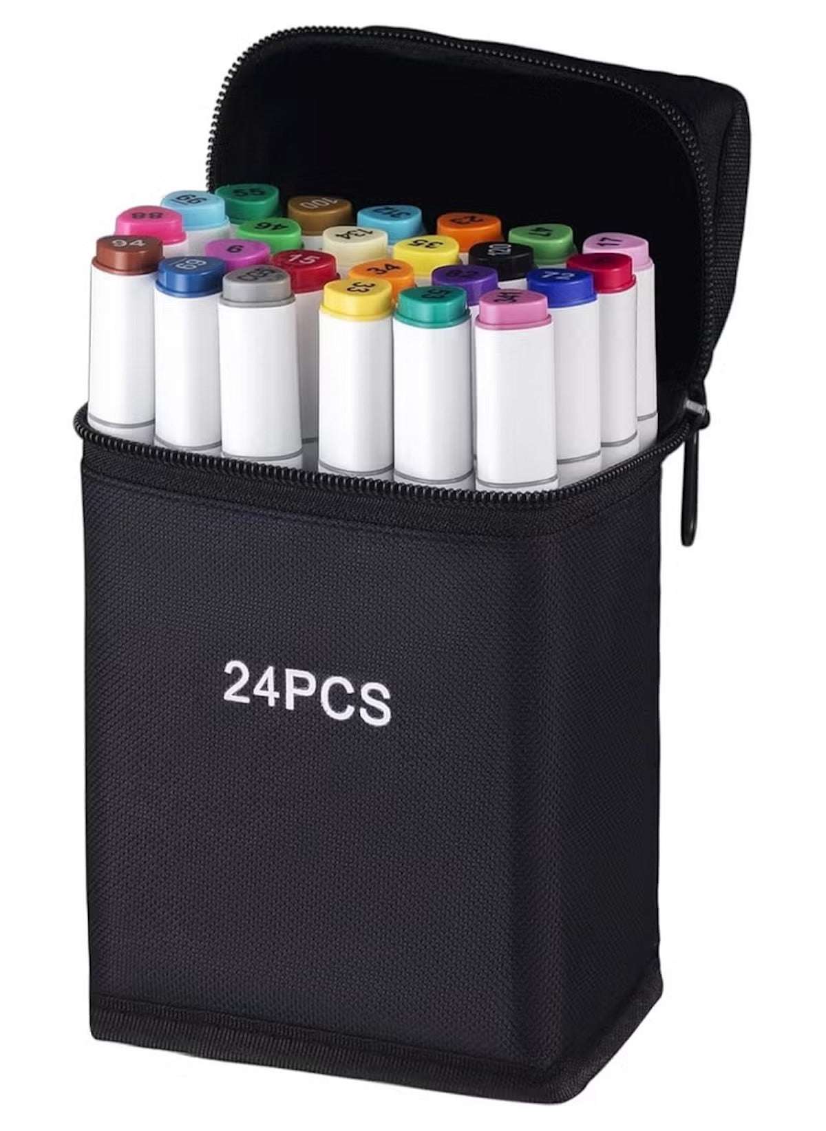 Huitich Dual Tip Marker Set 24 Colors with Carry Case - Mumzar