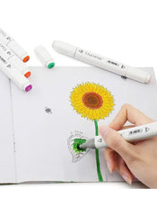 Huitich Dual Tip Marker Set 24 Colors with Carry Case - Mumzar