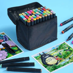 Huitich Dual Tip Markers Set 100 Colors with Carry Case - Mumzar