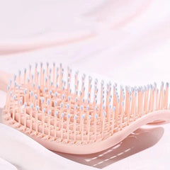 Huitich Elastic Massage Hair Brush Comb Soft Pink - Mumzar
