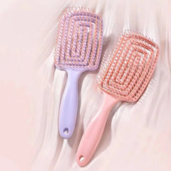 Huitich Elastic Massage Hair Brush Comb Soft Pink - Mumzar
