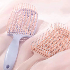 Huitich Elastic Massage Hair Brush Comb Soft Pink - Mumzar