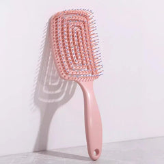 Huitich Elastic Massage Hair Brush Comb Soft Pink - Mumzar