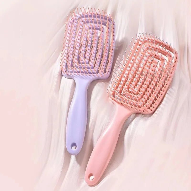 Huitich Elastic Massage Hair Brush Comb Soft Pink - Mumzar