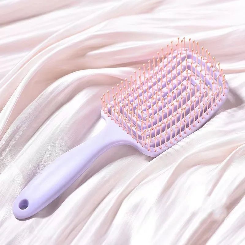 Huitich Elastic Massage Hair Brush Comb Soft Pink - Mumzar