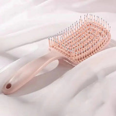 Huitich Elastic Massage Hair Brush Comb Soft Pink - Mumzar