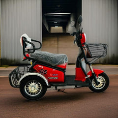 Huitich Electric Trike Scooter with Basket Red - Mumzar