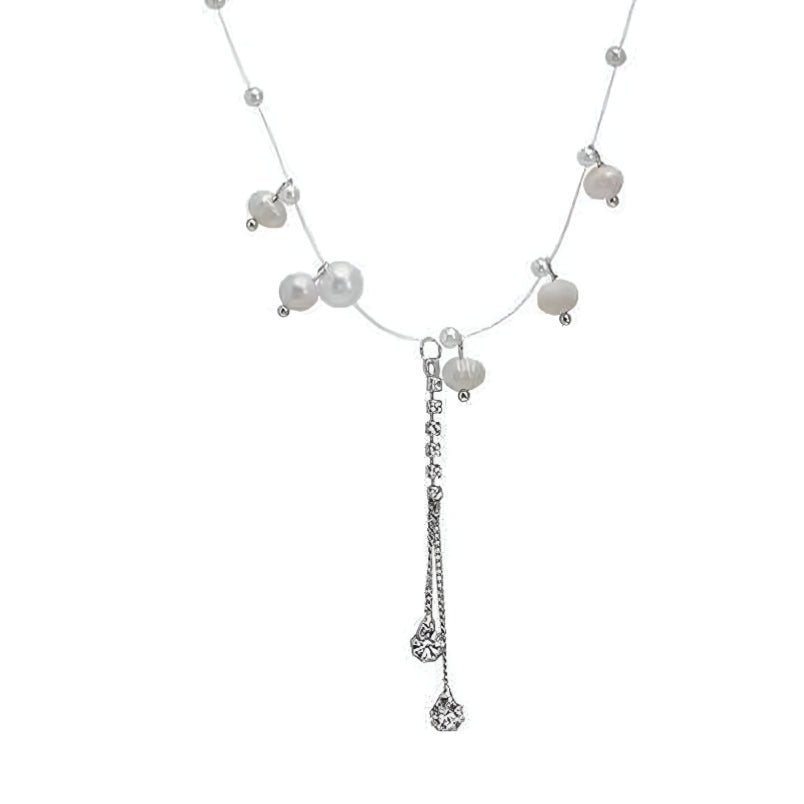 Huitich Elegant Faux Pearl Crystal Necklace for Women - Mumzar