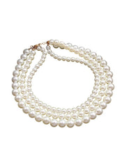Huitich Elegant Triple Strand Pearl Necklace for Women - Mumzar