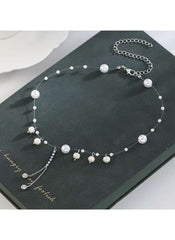 Huitich Elegant White Pendant Necklace with Pearls - Mumzar