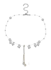 Huitich Elegant White Pendant Necklace with Pearls - Mumzar