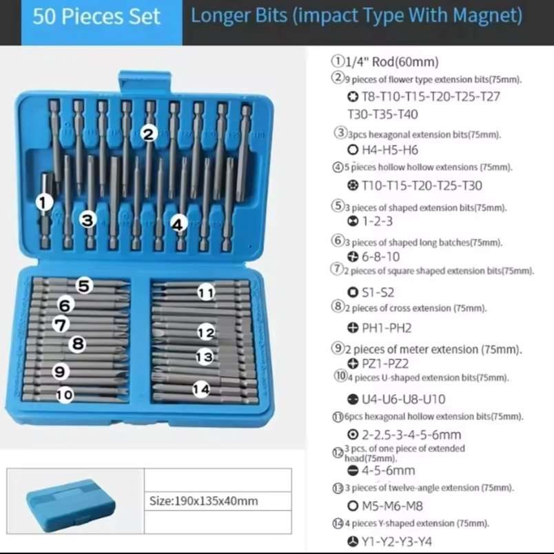 Huitich Extra Long Magnetic Screwdriver Bit Set - Mumzar