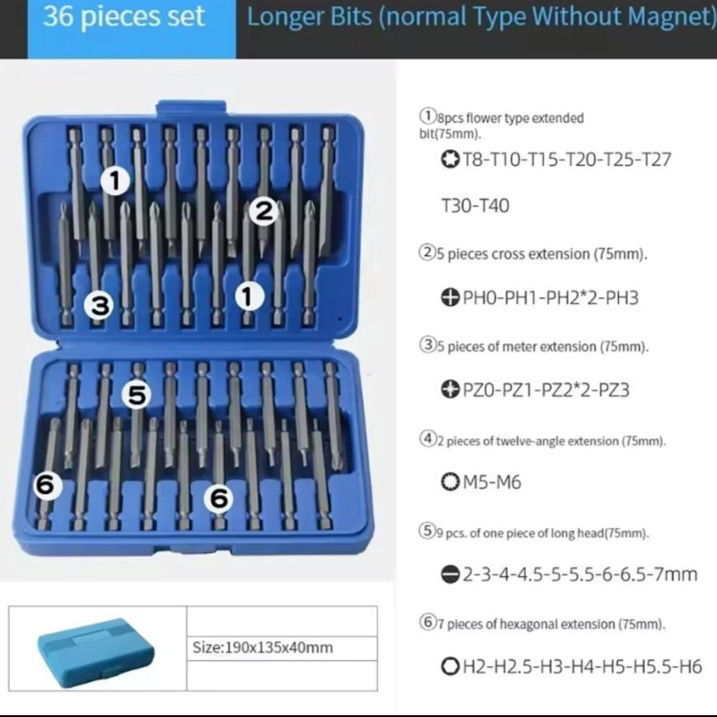 Huitich Extra Long Magnetic Screwdriver Bit Set - Mumzar