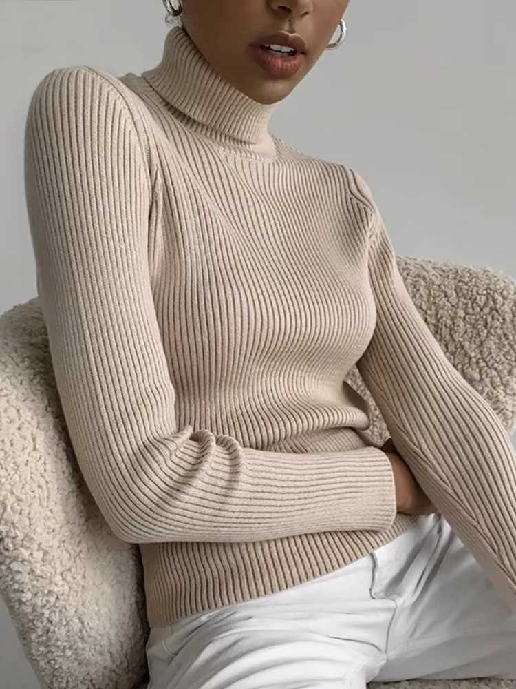 Huitich Fall Cashmere Pullovers for Women Soft Knit Turtleneck Sweater - Mumzar