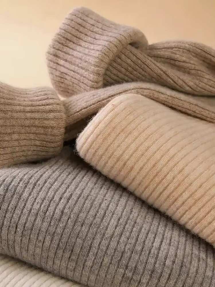 Huitich Fall Cashmere Pullovers for Women Soft Knit Turtleneck Sweater - Mumzar