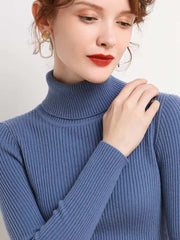 Huitich Fall Cashmere Pullovers for Women Soft Knit Turtleneck Sweater - Mumzar