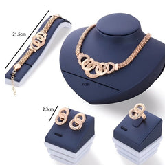 Huitich Four Piece Gold Jewelry Set with Pendant - Mumzar