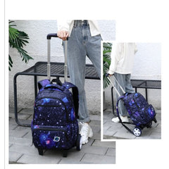 Huitich Galaxy School Backpack with Wheels for Kids - Mumzar