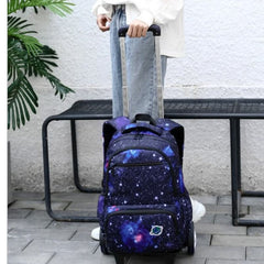 Huitich Galaxy School Backpack with Wheels for Kids - Mumzar